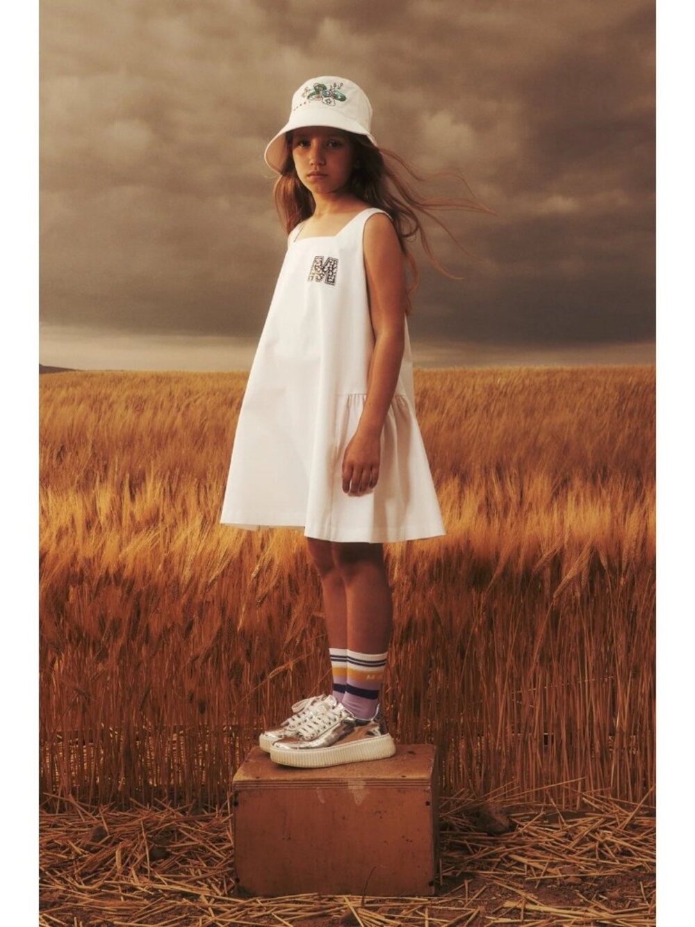 Marni Girls White Poplin Sleeveless Dress Size 4